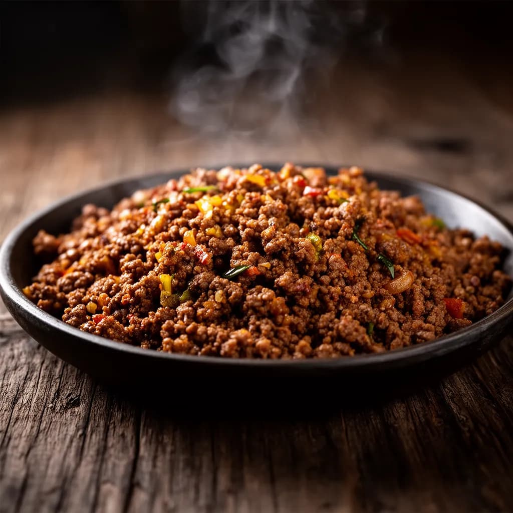 Tawa Qeema — restaurant-quality dish photo for an online ordering menu